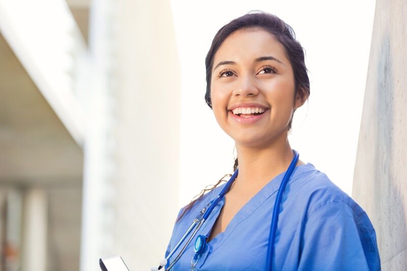 Young Hispanic female nursing or medical student